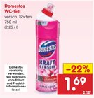 WC-Gel im Angebot bei Netto Marken-Discount in Friedrichshafen WC-Gel Angebote von Domestos bei Netto Marken-Discount Friedrichshafen für 1,69 €