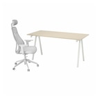 Schreibtisch und Stuhl beige/weiß hellgrau von TROTTEN / MATCHSPEL im aktuellen IKEA Prospekt