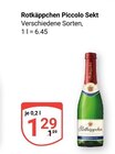 Piccolo Sekt im Angebot bei GLOBUS in Bochum Piccolo Sekt Angebote von Rotkäppchen bei GLOBUS Bochum für 1,29 €