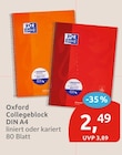 Collegeblock DIN A4 von Oxford im aktuellen budni Prospekt für 2,49 €