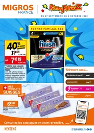 Catalogue Migros France à Ambilly, avec 12 pages Prospectus Migros France à Ambilly, "Les promos foliiiz", 12 pages, 27/09/2022 - 02/10/2022