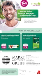 mea - meine apotheke Prospekt für Kößlarn mit 4 Seiten mea - meine apotheke Prospekt für Kößlarn: "Unsere August-Angebote", 4 Seiten, 01.08.2026 - 31.08.2026
