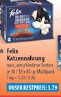 Katzennahrung im V-Markt Prospekt Katzennahrung von Felix im aktuellen V-Markt Prospekt für 3,79 €