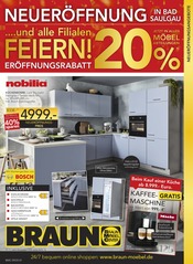 Kuchen im BRAUN Möbel-Center Prospekt in Pirmasens Aktueller BRAUN Möbel-Center Prospekt mit Kuchen, "NEUERÖFFNUNG", Seite 1