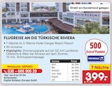 FLUGREISE AN DIE TÜRKISCHE RIVIERA bei Netto Marken-Discount im Hude Prospekt für 399,00 €