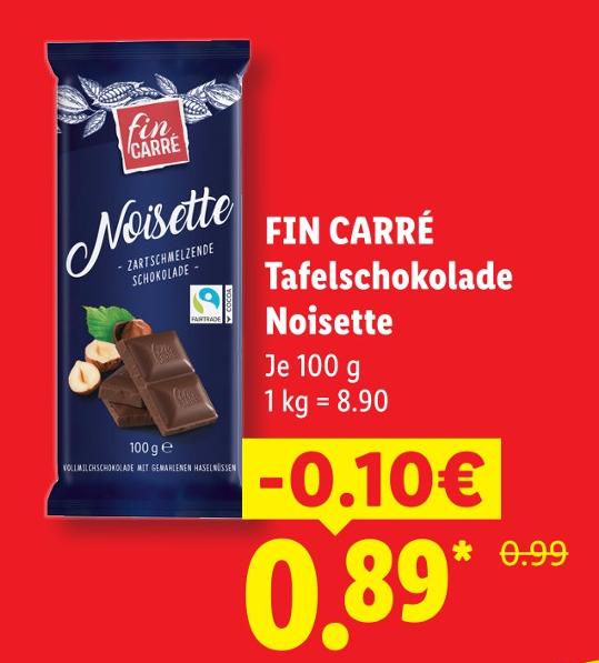 Tafelschokolade Noisette