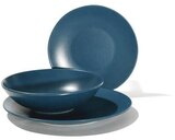 Service vaisselle 18 pièces en faïence bleu canard  dans le catalogue Géant Casino