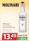 extra Liqueur Sambuca 40% Vol. Angebote von Molinari bei Getränkeland Stralsund für 13,49 €