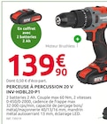 Promo Perceuse à percussion 20 v inv-hdbl20-p1 à 139,90 € dans le catalogue Mr. Bricolage à Ajaccio