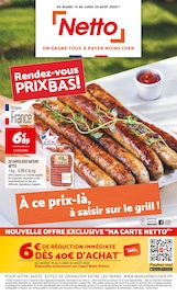 Catalogue Discount Alimentaire Netto en cours à Pusignan et alentours, "Rendez-vous PRIX BAS !", 12 pages, 19/08/2025 - 25/08/2025