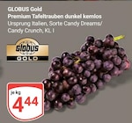 Aktuelles Premium Tafeltrauben dunkel kernlos Candy Dreams Angebot bei GLOBUS in Duisburg ab 4,44 €
