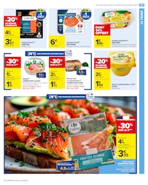 Prix et réduction Saumon Fumé dans le prospectus Carrefour Market en cours Offre Saumon Fumé dans le catalogue Carrefour Market du moment à la page 29