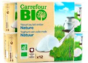 Yaourts au lait entier nature CARREFOUR BIO - Carrefour à Massy Yaourts au lait entier nature CARREFOUR BIO en promo chez Carrefour Massy à 1,72 €