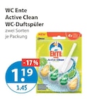 Active Clean WC-Duftspüler Angebote von WC Ente bei V-Markt Memmingen für 1,19 €