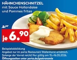 Hähnchenschnitzel mit Sauce Hollandaise und Pommes frites bei porta Möbel im Prospekt "" für 6,90 €