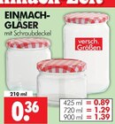 Einmach-Gläser Angebote bei Wreesmann Cuxhaven für 0,36 €