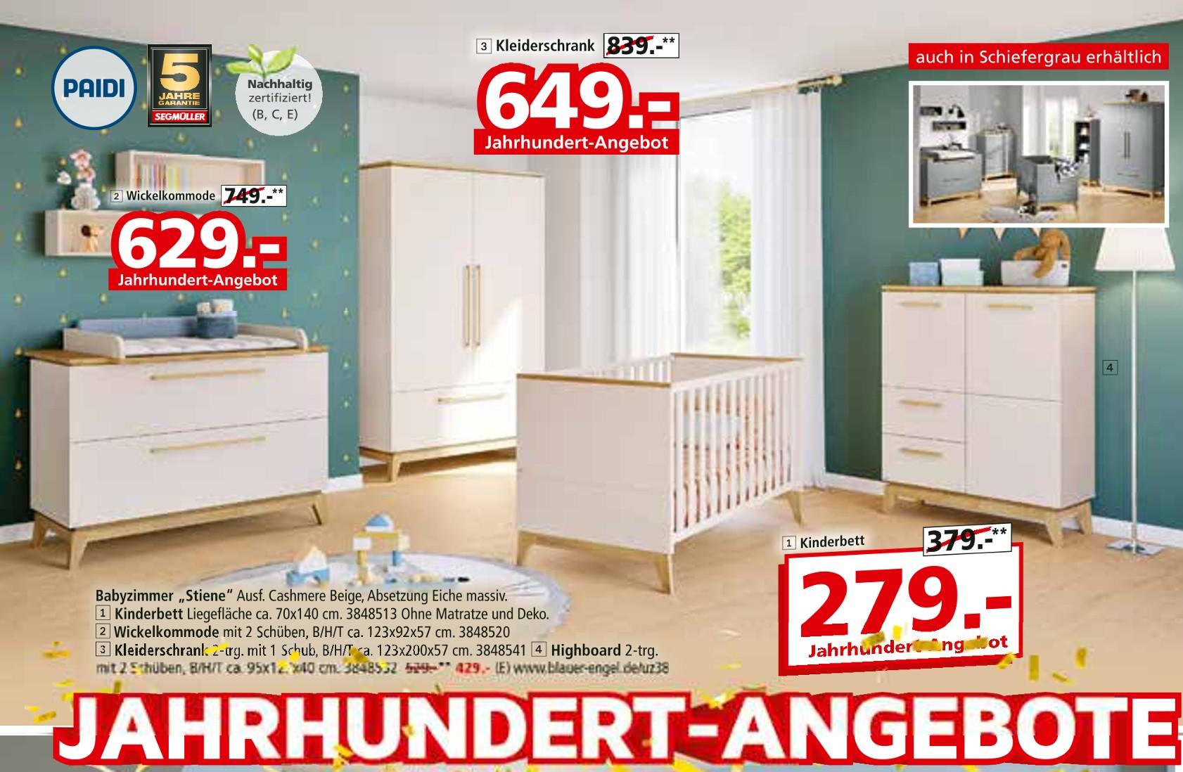 Babyzimmer „Stiene“ Angebote von Paidi bei Segmüller Weinheim für 279,00 €