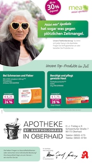 Aktueller mea - meine apotheke Prospekt "Unsere Juli-Angebote" Seite 1 von 4 Seiten für Oberhaid
