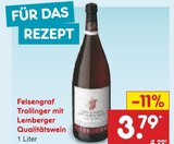 Trollinger mit Lemberger Qualitätswein von Felsengraf für 3,79 € bei Netto Marken-Discount im Angebot Trollinger mit Lemberger Qualitätswein von Felsengraf im aktuellen Netto Marken-Discount Prospekt