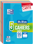 Auchan Hypermarché Cesson - Promo LOT DE 5 CAHIERS CARTON 24X32 OXFORD Promo LOT DE 5 CAHIERS CARTON 24X32 OXFORD à 8,20 € dans le catalogue Auchan Hypermarché à Cesson