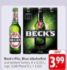 EDEKA Mandelbachtal - Beck's Pils, Blue alkoholfrei Angebot im Prospekt Beck's Pils, Blue alkoholfrei bei EDEKA im Mandelbachtal Prospekt für 3,99 €