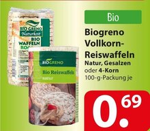 Biogreno Vollkorn-Reiswaffeln bei famila Nordost in Bad Salzuflen Biogreno Vollkorn-Reiswaffeln im Angebot bei famila Nordost Bad Salzuflen für 0,69 €