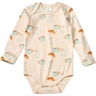 Body Langarm mit Milch-und-Croissant-Muster, beige, Gr. 86/92 von ALANA im aktuellen dm-drogerie markt Prospekt für 6,90 €