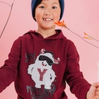 Sweat hoodie sequins réversibles bordeaux garçon dans le catalogue La Halle