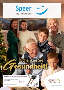 Speer Das Sanitätshaus GmbH Prospekt der Woche "Schenken Sie Gesundheit!" Seite 1, 12.11.2025 bis 31.01.2026 für Zweibrücken Aktueller Speer Das Sanitätshaus GmbH Prospekt "Schenken Sie Gesundheit!" Seite 1 von 6 Seiten für Zweibrücken