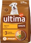 Croquettes pour petit chien adulte au poulet - ULTIMA - Intermarché Super à Tours Croquettes pour petit chien adulte au poulet - ULTIMA en promo chez Intermarché Super Tours à 3,99 €