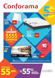 Catalogue Conforama à Arras, avec 1 page Prospectus Conforama à Arras, "À gagner 5555 cadeaux", 1 page, 20/09/2022 - 03/10/2022
