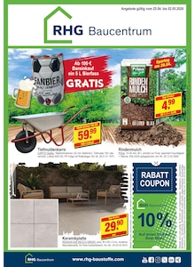 RHG Baucentrum Prospekt 10% auf Ihren Einkauf mit  Seiten in Grünbach und Umgebung