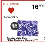 Trousse plate Bleu - Élise Chalmin x Monoprix en promo chez Monoprix Strasbourg à 16,90 €