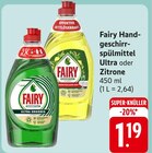 Aktuelles Fairy Handgeschirrspülmittel Ultra oder Zitrone Angebot bei EDEKA in Mannheim ab 1,19 €