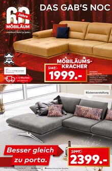 Sofa im porta Möbel Prospekt "MEGA-MÖBILÄUMS-KRACHER" mit 12 Seiten (Bergisch Gladbach)