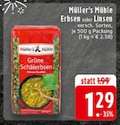 Grüne Schälerbsen Angebote von Müller's Mühle bei EDEKA Ibbenbüren für 1,29 €