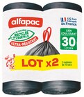Sac poubelle lien coulissant ultra-résistant x15 30L - Alfapac en promo chez Intermarché Limoges à 2,97 €