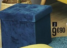 Pouf coffre pliable en velours vert - Géant Casino à Marseille Pouf coffre pliable en velours vert en promo chez Géant Casino Marseille à 9,90 €