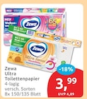 Ultra Wolkenweich Toilettenpapier von Zewa für 3,99 € bei budni im Angebot Ultra Wolkenweich Toilettenpapier von Zewa im aktuellen budni Prospekt