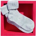 Mi-chaussette femme revers laine - LE BOURGET en promo chez Carrefour Brest à 6,97 €