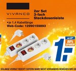 2er Set 3-fach Steckdosenleiste Angebote von vivanco bei expert Minden für 1,00 €