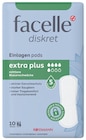 Diskret Hygiene-Einlagen extra plus im Rossmann Prospekt Diskret Hygiene-Einlagen extra plus von Facelle im aktuellen Rossmann Prospekt für 1,99 €