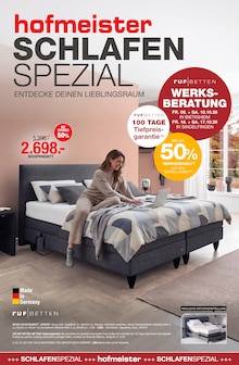 Bett im hofmeister Prospekt "SCHLAFEN SPEZIAL" mit 8 Seiten (Reutlingen)