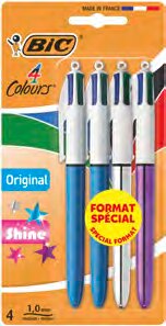 Bic - Bic dans le catalogue Carrefour 4 stylos-bille 4 couleurs - Bic à 2,30 € en promo chez Carrefour