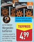 Hörgerätebatterien Größe 312 im ALDI Nord Prospekt Hörgerätebatterien Größe 312 von Activ Energy im aktuellen ALDI Nord Prospekt für 4,99 €