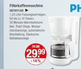 Filterkaffeemaschine HD7411/00 im V-Markt Prospekt Filterkaffeemaschine HD7411/00 von Philips im aktuellen V-Markt Prospekt für 29,99 €