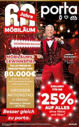 Aktueller porta Möbel Prospekt, "60 JAHRE MÖBILÄUM", mit Angeboten der Woche, gültig von 28.09.2025 bis 28.09.2025