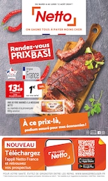 Prospectus Netto à Jumilhac-le-Grand, "Rendez-vous PRIX BAS !", 12 pages, 06/08/2024 - 12/08/2024