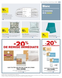 Prix et réduction Literie dans le prospectus Carrefour en cours Offre Literie dans le catalogue Carrefour du moment à la page 55