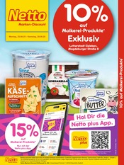 Netto Marken-Discount Lutherstadt Eisleben Prospekt der aktuellen Woche, gültig von 23.06.2025 bis 28.06.2025 Aktueller Netto Marken-Discount Lutherstadt Eisleben Prospekt "10% auf Molkerei-Produkte" mit 2 Seiten
